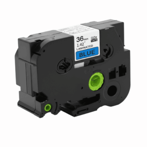 Brother Tze-561 Tape Sort tekst på blå tape  36mm x 8m  Uoriginal - INKpartner ApS