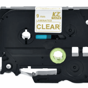 Brother TZe124 Tape Guld tekst på gennemsigtig tape  9mm x 8m  Uoriginal - INKpartner ApS