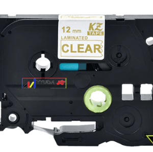 Brother TZe134 Tape Guld tekst på gennemsigtig tape  12mm x 8m  Uoriginal - INKpartner ApS