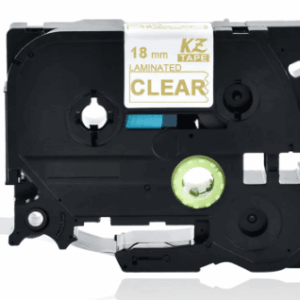 Brother TZe144 Tape Guld tekst på gennemsigtig tape  18mm x 8m  Uoriginal - INKpartner ApS