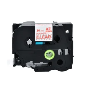 Brother TZe162 Tape rød tekst på gennemsigtig tape  36mm x 8m  Uoriginal - INKpartner ApS