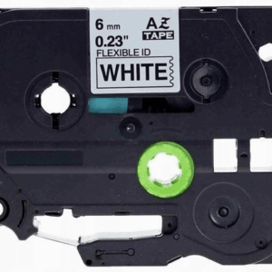 Brother TZeFX211 Tape sort tekst på hvid tape Fleksibel  6mm x 8m  Uoriginal - INKpartner ApS