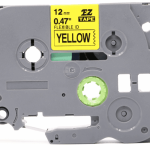 Brother TZeFX631 Tape sort tekst på gul tape Fleksibel  12mm x 8m  Uoriginal - INKpartner ApS