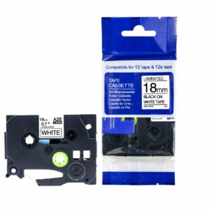 Brother TZeS241 Tape sort tekst på hvid - Ekstra stærk  18mm x 8m  Uoriginal - INKpartner ApS