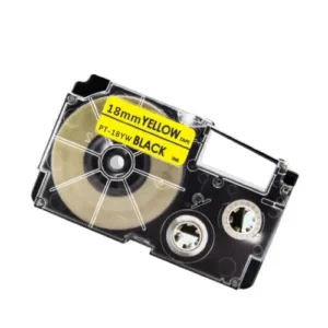 Casio XR-18YW Sort tekst / Gul tape 18 mm x 8 m tape - Kompatibel - INKpartner ApS