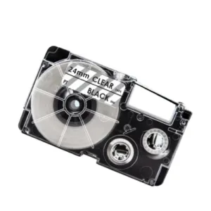 Casio XR-24X Sort tekst / Klar tape 24 mm x 8 m tape - Kompatibel - INKpartner ApS