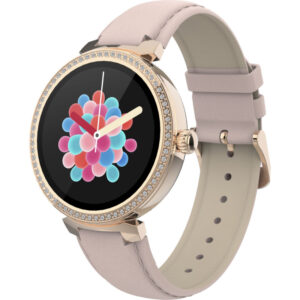 DENVER SWC-342 Dame Smartwatch  -  Puls & Blodilt, Rose Gold med Smukke Sten -