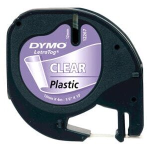 Dymo 12267 sort på klar plastiktape 12 mm  S0721530 - Kompatibel - INKpartner ApS