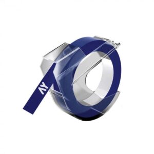 Dymo 3D tape hvid på blå plastiktape  9mm x 3m, S0847740, Kompatibel - INKpartner ApS