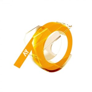 Dymo 3D tape hvid på gul plastiktape  9mm x 3m, S0898170, Kompatibel - INKpartner ApS