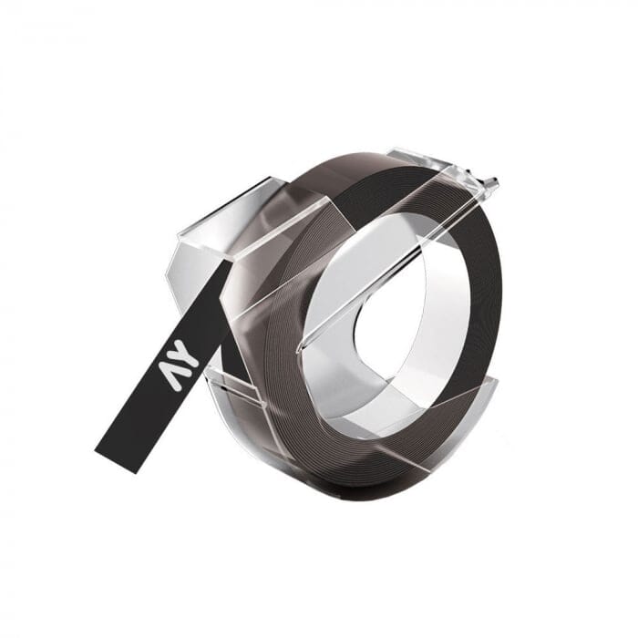 dymo-3d-tape-hvid-pa-sort-plastiktape-9mm-x-3m-s0898130-kompatibel-769763 Dymo 3D tape hvid på sort plastiktape 9mm x 3m, S0898130, Kompatibel - INKpartner ApS