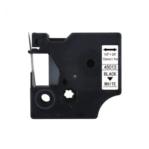 Dymo 45013 D1 standardtape sort på hvid  12mm x 7m  Uoriginal  S0720530 - INKpartner ApS