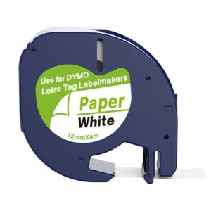 Dymo 91200 / 91220 sort på hvid papirtape 12 mm  S0721510 - Kompatibel - INKpartner ApS