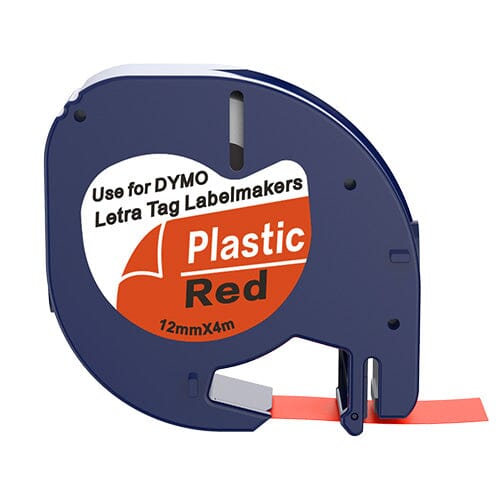 dymo-91203-sort-pa-rod-plastiktape-12-mm-s0721630-kompatibel-890118 Dymo 91203 / 91223 sort på rød plastiktape 12 mm S0721630 - Kompatibel - INKpartner ApS