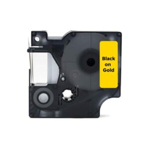 Dymo 53723 sort på guld tape - Kompatibel S0721010 - 24mm x 7m - Dymo - Kompatibel