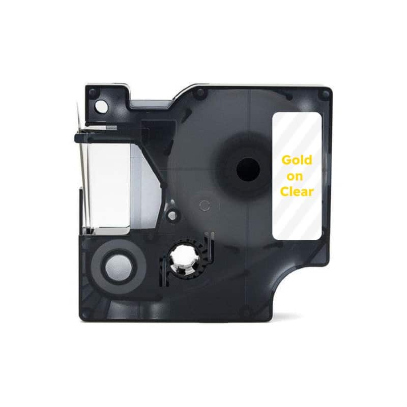 dymo_small_tape_gloc Dymo 53725 guld på gennemsigtig tape - Kompatibel S0721010 - 24mm x 7m - Dymo - Kompatibel