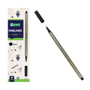 Fineliner - D407, 12 stk sort - INKpartner ApS