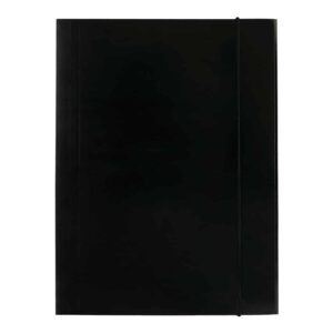 Elastikmappe Sort 50 stk med 3 Klapper i 300g Karton - D.rect