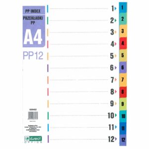 Faneblade Plastik A4 1-12 - D.rect