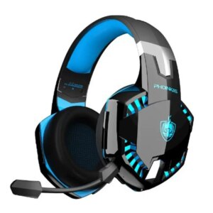 KOTION EACH G2000BT Bluetooth Stereo Gaming Headset. Trådløse og med aftagelig mikrofon. Blå. -