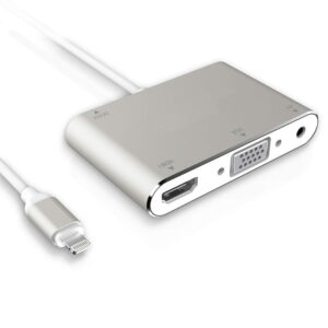 Lightning til HDMI & VGA Adapter - iPhone/iPad Skærmadapter med Lyd (1080p HD) - Silver -