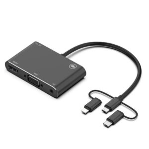 Universal Mobil & Tablet til TV Adapter  -  HDMI, VGA & AV (iPhone & Android) - Sort -