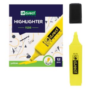 Overstregningstusch 12 stk GUL, highlighter - INKpartner ApS