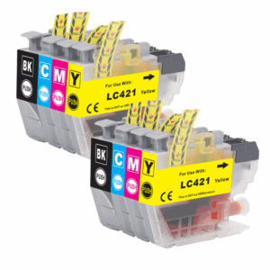 Pakke sæt Brother LC421  2x 4 farver BK-C-M-Y  alternativ, 1600 sider - INKpartner ApS