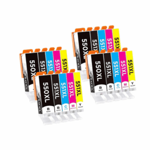 Pakke sæt Canon PGI-550XL / CLI-551XL  4 x 5 farver PBK-BK-C-M-Y  alternativ  310 ml - INKpartner ApS