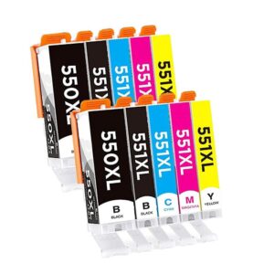 Pakke sæt Canon PGI-550XL / CLI-551XL  5 farver PBK-BK-C-M-Y  alternativ  155 ml - INKpartner ApS