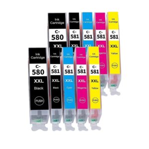 Pakke sæt Canon PGI-580XXL / CLI-581XXL  5 farver 2xPBK-BK-C-M-Y  alternativ  150 ml - INKpartner ApS