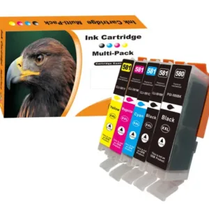 Pakke sæt Canon PGI-580XXL / CLI-581XXL  5 farver PBK-BK-C-M-Y  alternativ  75 ml - INKpartner ApS