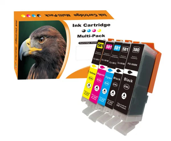 pakke-saet-canon-pgi-580xxl-cli-581xxl-5-farver-pbk-bk-c-m-y-alternativ-75-ml-377826 Pakke sæt Canon PGI-580XXL / CLI-581XXL 5 farver PBK-BK-C-M-Y alternativ 75 ml - INKpartner ApS
