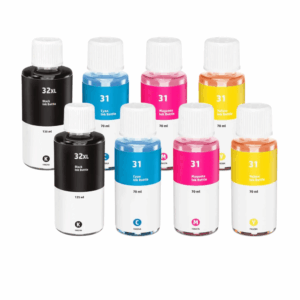 Pakke sæt HP 31 / HP 32  2x4 farver BK-C-M-Y  alternativ  600 ml - INKpartner ApS