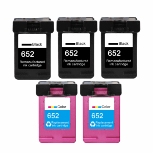 Pakke sæt HP 652XL  3 Sort, 2 farver  alternativ  90 ml - INKpartner ApS