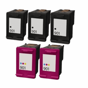 Pakke sæt HP 901XL 3 Sort, 2 farver kompatible 84 ml - INKpartner ApS