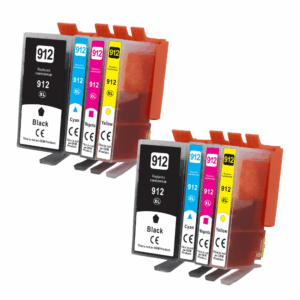 Pakke sæt HP 912XL 2x4 farver BK-C-M-Y alternativ 163 ml - INKpartner ApS