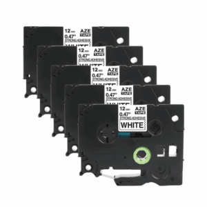 Pakke sæt TZs-231  Ekstra stærk Tape sort tekst på hvid  12mm x 8m  Uoriginal - INKpartner ApS