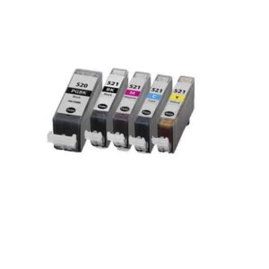 Rabatpakke - Canon PGI-520 / CLI-521 5 farver PBK-BK-C-M-Y Kompatibel PGI-520 60 ml - Canon - Kompatibel