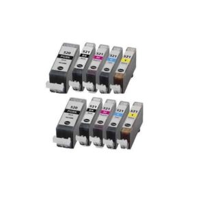 Rabatpakke - Canon PGI-520 / CLI-521 2 x 5 farver PBK-BK-C-M-Y blækpatroner Kompatibel PGI-520 120ml - Canon - Kompatibel
