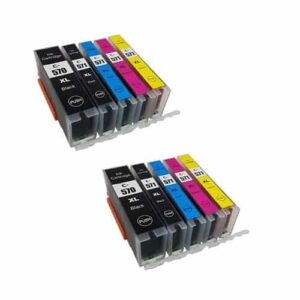 Rabatpakke - Canon PGI-570XL / CLI-571XL 2 x 5 farver PBK-BK-C-M-Y blækpatroner Kompatibel PGI-570XL 152 ml - Canon - Kompatibel