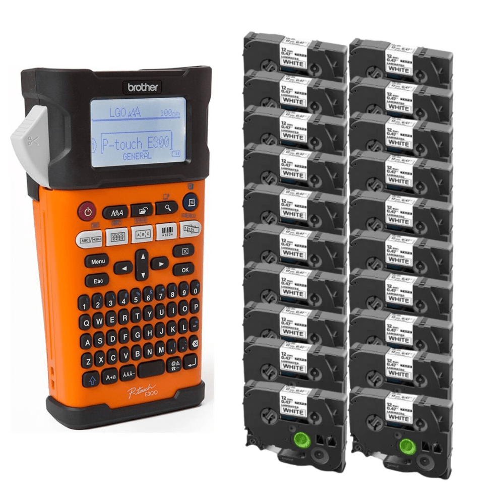 pakkesaet-p-touch-pt-e300vp-20-stktze231-kompatible-tape-305767 Pakkesæt P-Touch PT-E300VP + 20 stk,Tze231 Kompatible Tape - INKpartner ApS