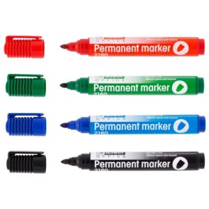 Permanent marker rund spids 1-3mm, 4 stk - INKpartner ApS