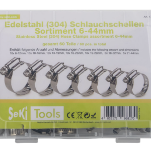 Seki Spændebånd, Rustfrit Stål (304), Sortiment, 60 stk. - KOZ