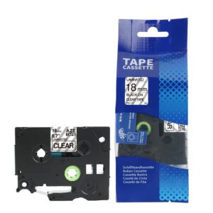 Brother TZe141 Tape sort tekst på gennemsigtig Kompatibel 18mm x 8m - Brother - Kompatibel