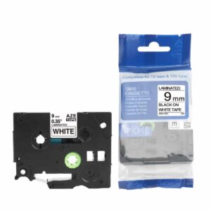 Brother TZe221 Tape sort tekst på hvid Kompatibel 9mm x 8m - Brother - Kompatibel