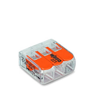 Samlemuffe, Skrueløs, 3x4mm2, Wago 221-413 - KOZ