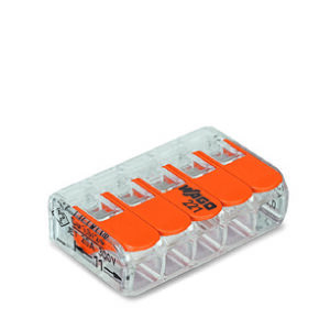 Samlemuffe, Skrueløs, 5x4mm2, Wago 221-415 - KOZ