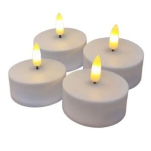 LED fyrfadslys / lampelys (store), hvid, 4 stk i plast -