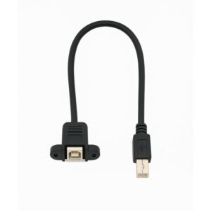USB Type-B Printer Forlænger Kabel 0,3 m  -  USB-B Han til USB-B Hun  -  Sort -